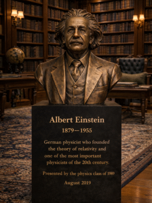 Albert Einstein Bronze Bust Sculpture