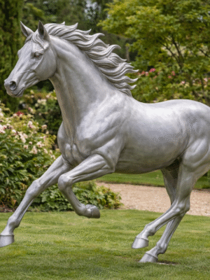 Life-Size Stainless Steel Horse Sculpture