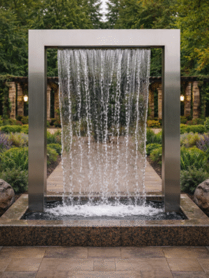 Stainless Steel Portal Water Sculpture
