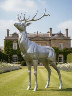 Stainless Steel Deer Sculpture