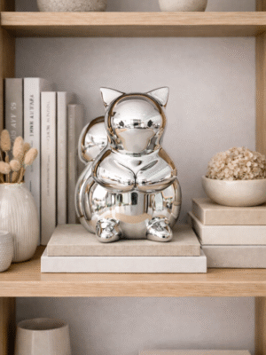 Mirror Polished Stainless Steel Squirrel Sculpture