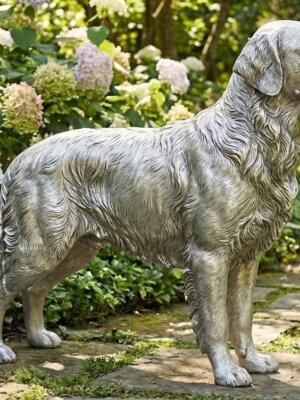 Elegant Life-Size Golden Retriever Sculpture